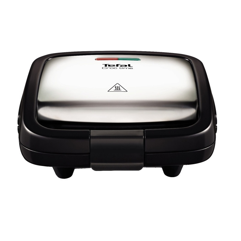 Sandwich Maker Tefal Croc Time SM193D34, 700 W, maner izolat termic, InoxNegru