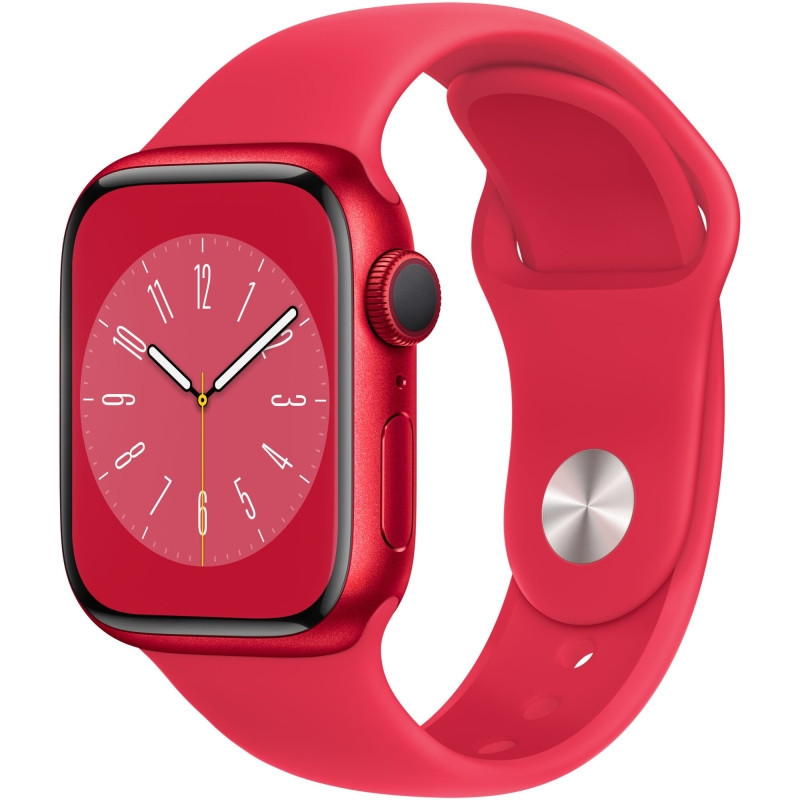 Apple Watch 8, GPS, Carcasa RED Aluminium 41mm, RED Sport Band