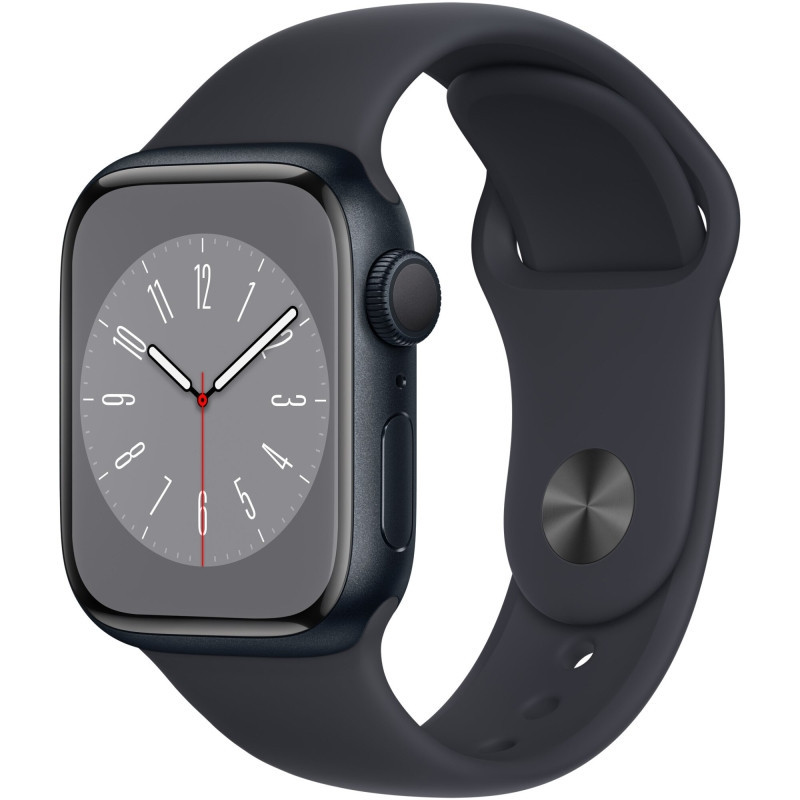 Apple Watch 8, GPS, Carcasa Midnight Aluminium 41mm, Midnight Sport Band