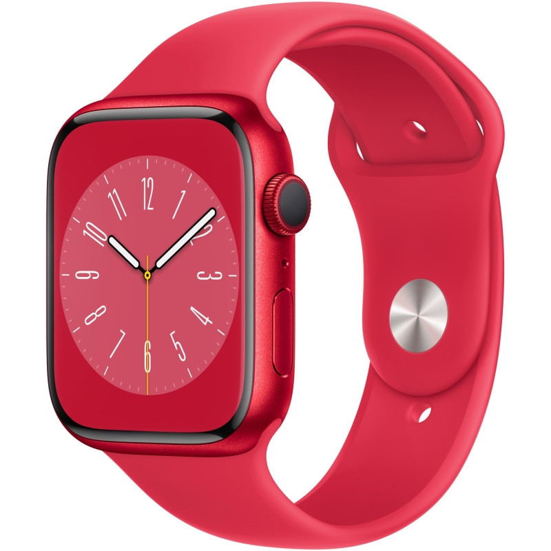 Apple Watch 8, GPS, Cellular, Carcasa RED Aluminium 45mm, RED Sport Band