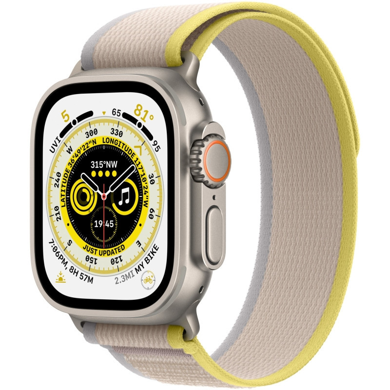 Apple Watch Ultra, GPS, Cellular, Carcasa Titanium 49mm, YellowBeige Trail Loop  SM